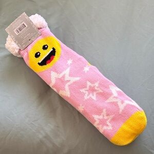 One Size Sherpa Critter non-slip Pink/Yellow/White socks